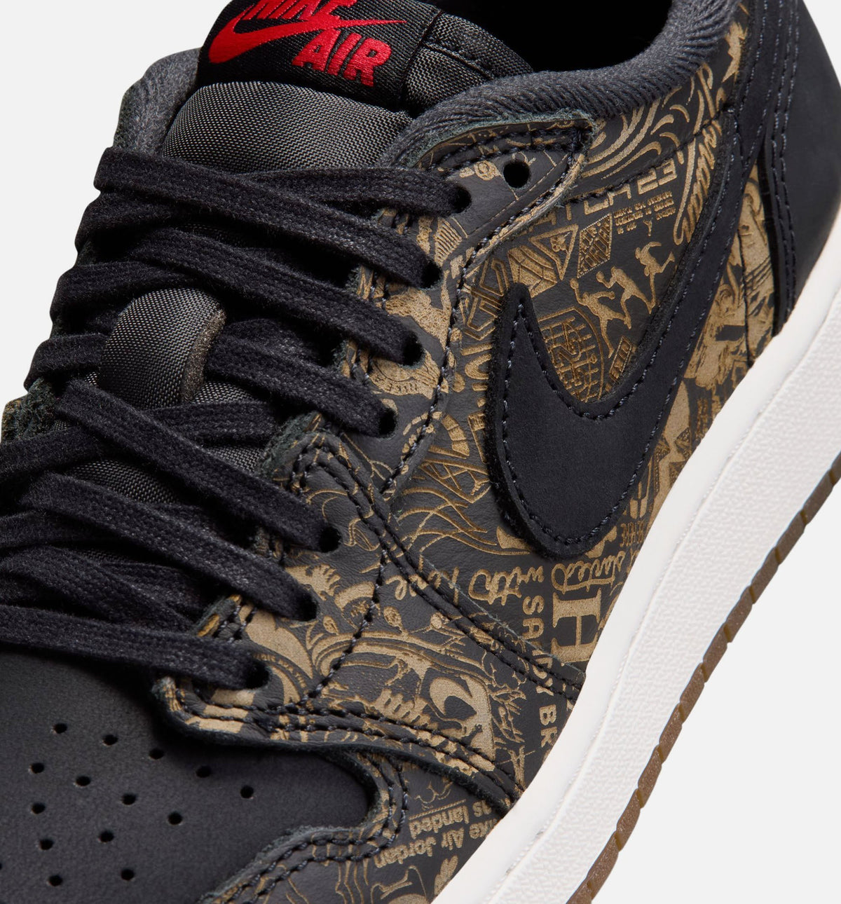 Air Jordan 1 Retro Low OG Black/Varsity Red Grade School Low-Top Lifestyle Shoes (GS)