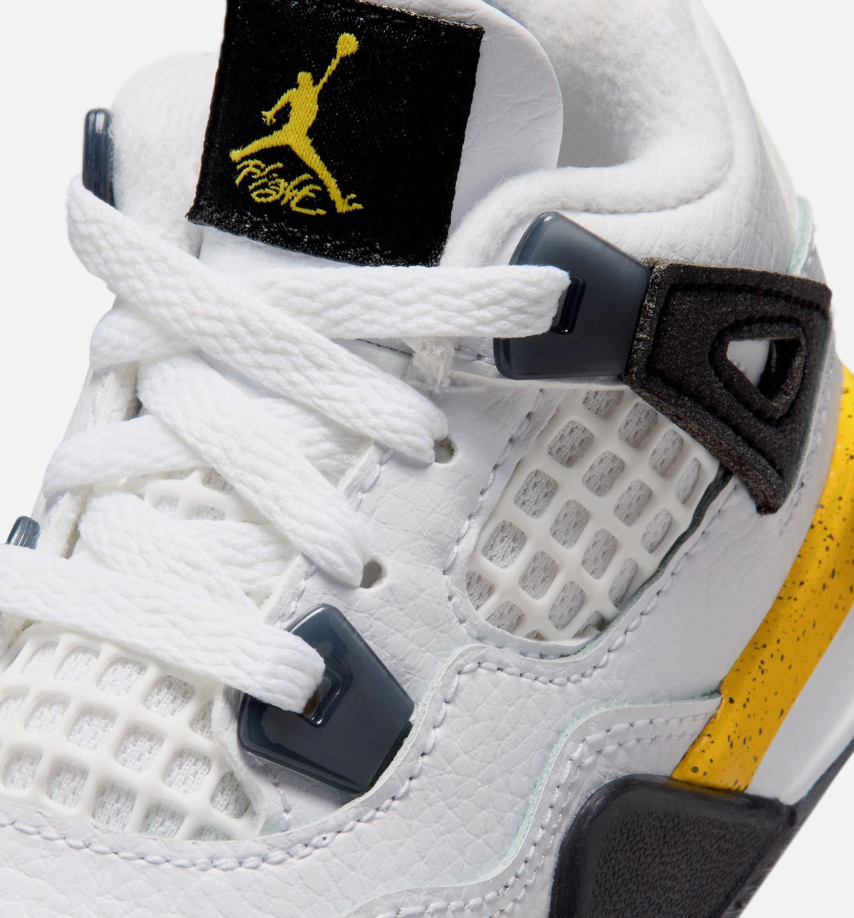 Air Jordan 4 Retro Rare Air Tour Yellow Infant Sneakers - White/Dark Blue Grey/Black/Tour Yellow
