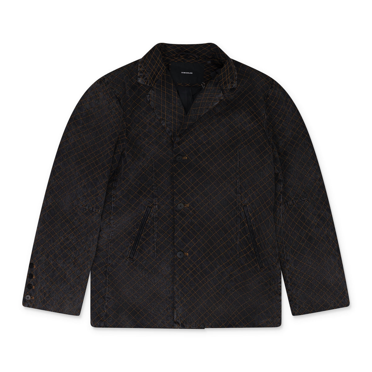Grey Scratch Mark Embroidered Blazer