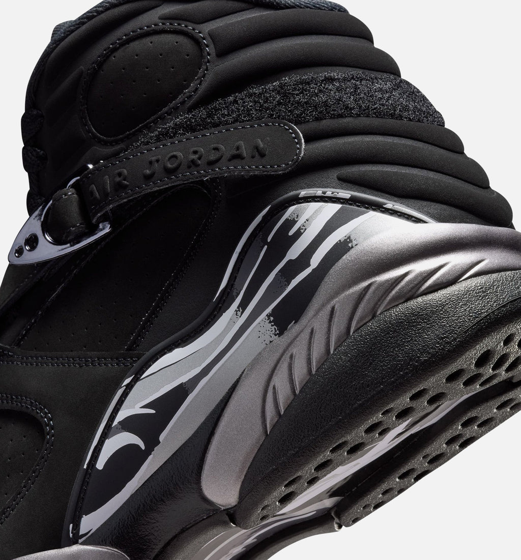 Air Jordan 8 Retro Chrome Black And Light Graphite Men's Lifestyle Shoes - Black/White/Light Graphite
