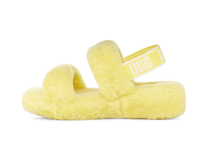 Fluffy Strap Sandals — Yellow | New Arrival | In Stock