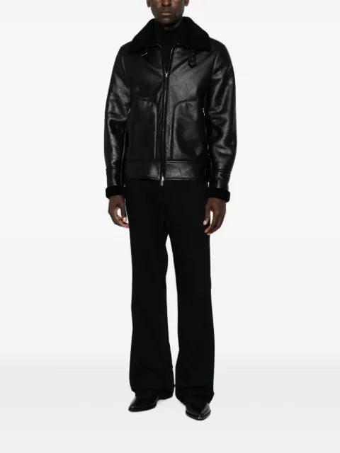 Salvatore Santoro shearling-collar leather jacket