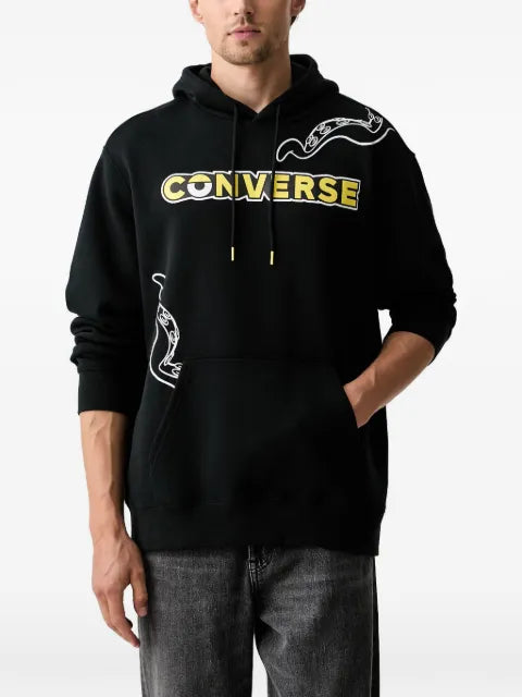 Converse x Minions logo-print drawstring hoodie