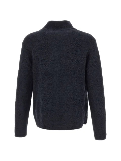 Emporio Armani ribbed virgin wool-blend cardigan