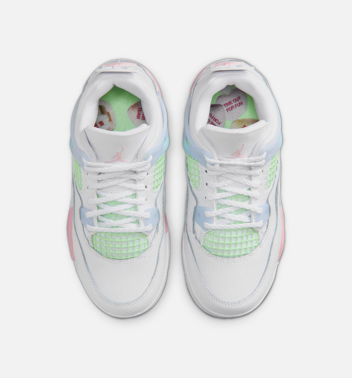 Air Jordan 4 Retro Medium Soft Pink | Preschool Lifestyle Shoe | White/Medium Soft Pink/Half Blue