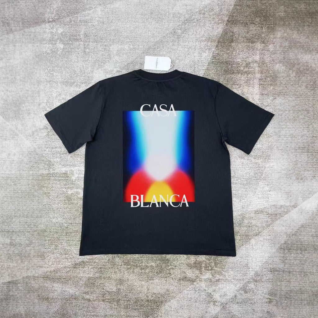 Casablanca Art Graphic Print Loose Unisex Short Sleeve T-Shirt