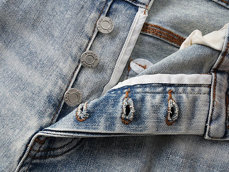 Purple Brand Light Blue Distressed Denim Shorts