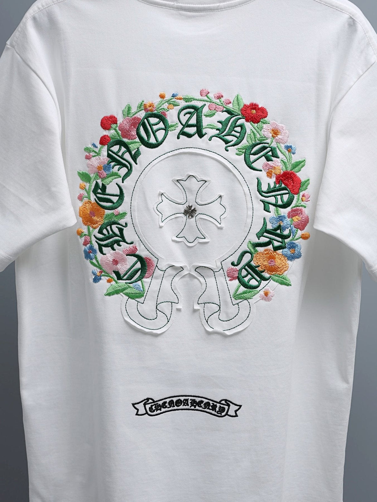 Chrome Hearts Floral Horseshoe Cross Graphic T-Shirt