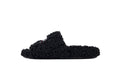 Balenciaga Coke Label Furry Slides Black 654747 W2DO1 1096