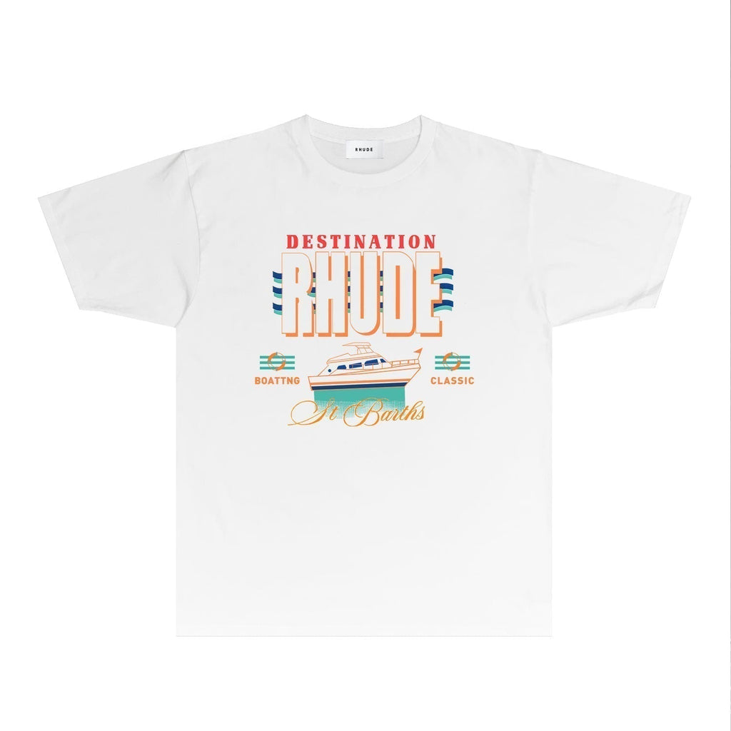 Rhude T-shirts Printed Trendy Pure Cotton