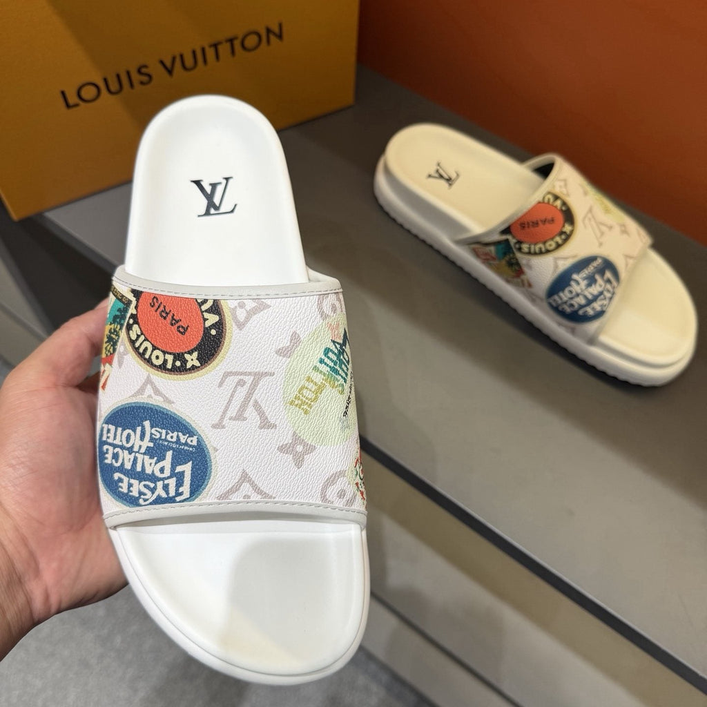 Louis Vuitton Colorful Print Slide Sandals